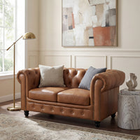 Alastair 2 Seater Sofa Lounge Genuine Leather Tan