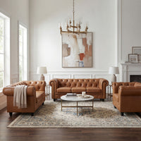 Alastair 2 Seater Sofa Lounge Genuine Leather Tan