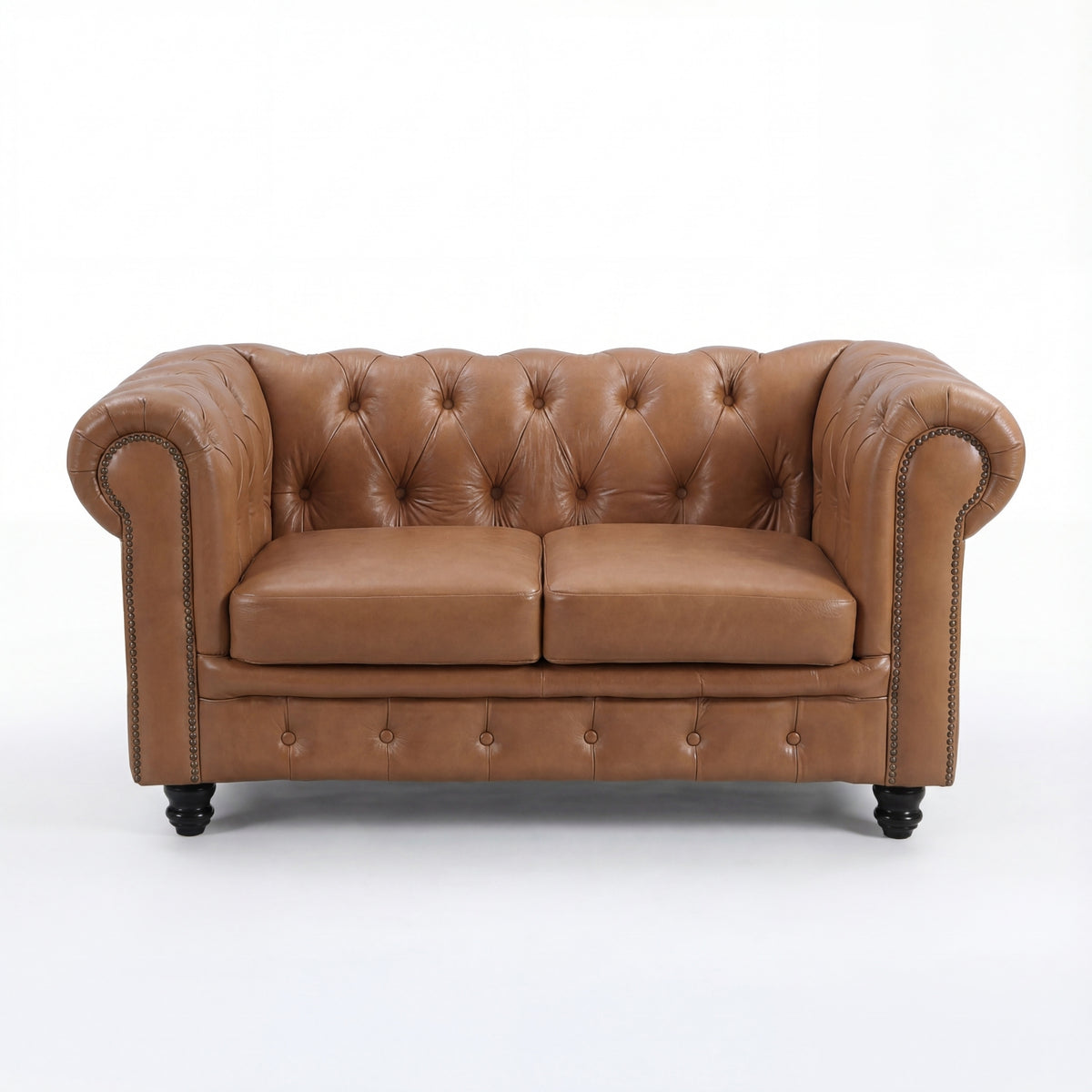 Alastair 2 Seater Sofa Lounge Genuine Leather Tan
