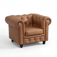 Alastair Armchair Single Seater Sofa Genuine Leather Tan