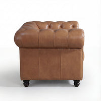 Alastair Armchair Single Seater Sofa Genuine Leather Tan