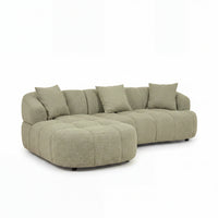 Alberto 2 Seater Sofa Lounge LHF Chaise Green