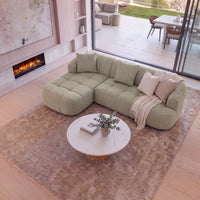 Alberto 2 Seater Sofa Lounge LHF Chaise Green