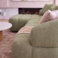 Alberto 2 Seater Sofa Lounge LHF Chaise Green