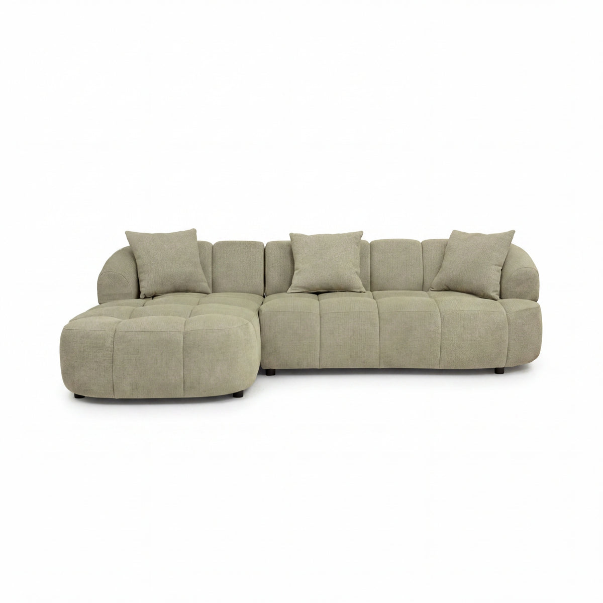 Alberto 2 Seater Sofa Lounge LHF Chaise Green