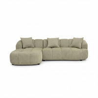 Alberto 2 Seater Sofa Lounge LHF Chaise Green