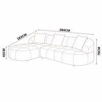 Alberto 2 Seater Sofa Lounge LHF Chaise Green