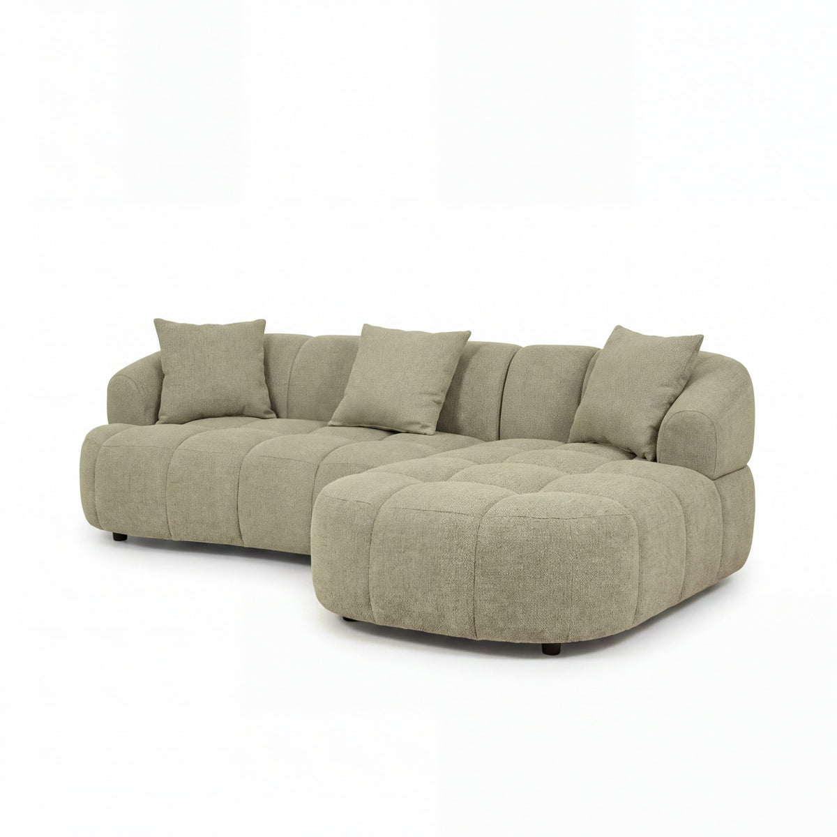 Alberto 2 Seater Sofa Lounge RHF Chaise Green
