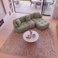 Alberto 2 Seater Sofa Lounge RHF Chaise Green