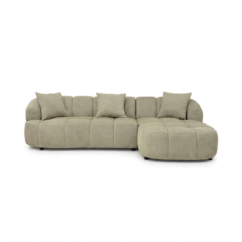 Alberto 2 Seater Sofa Lounge RHF Chaise Green
