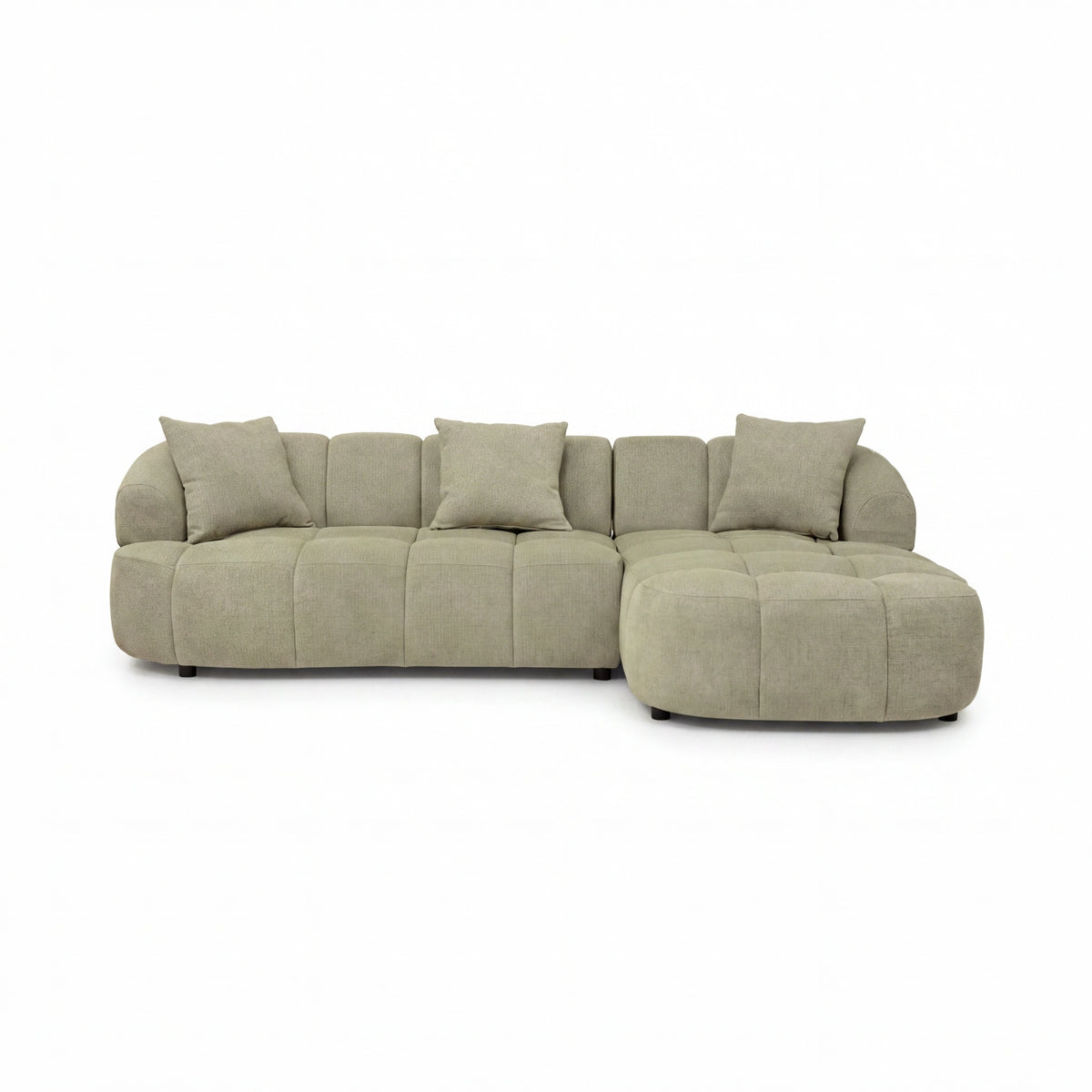 Alberto 2 Seater Sofa Lounge RHF Chaise Green