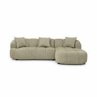 Alberto 2 Seater Sofa Lounge RHF Chaise Green