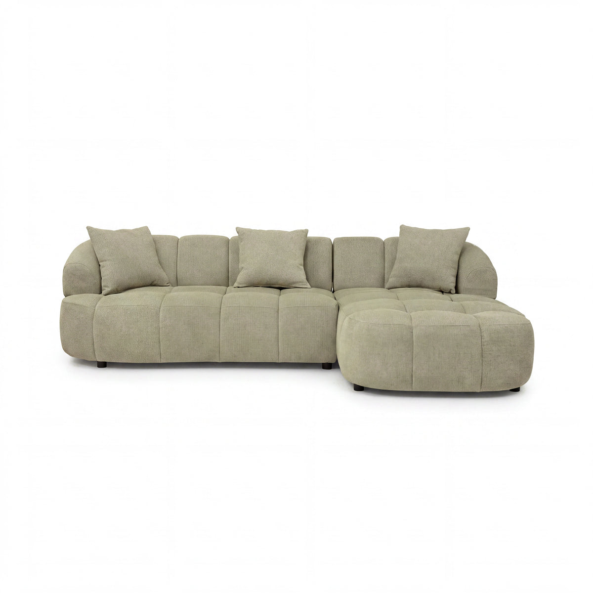 Alberto 2 Seater Sofa Lounge RHF Chaise Green