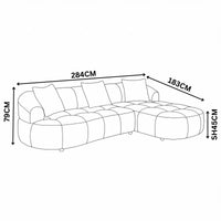 Alberto 2 Seater Sofa Lounge RHF Chaise Green