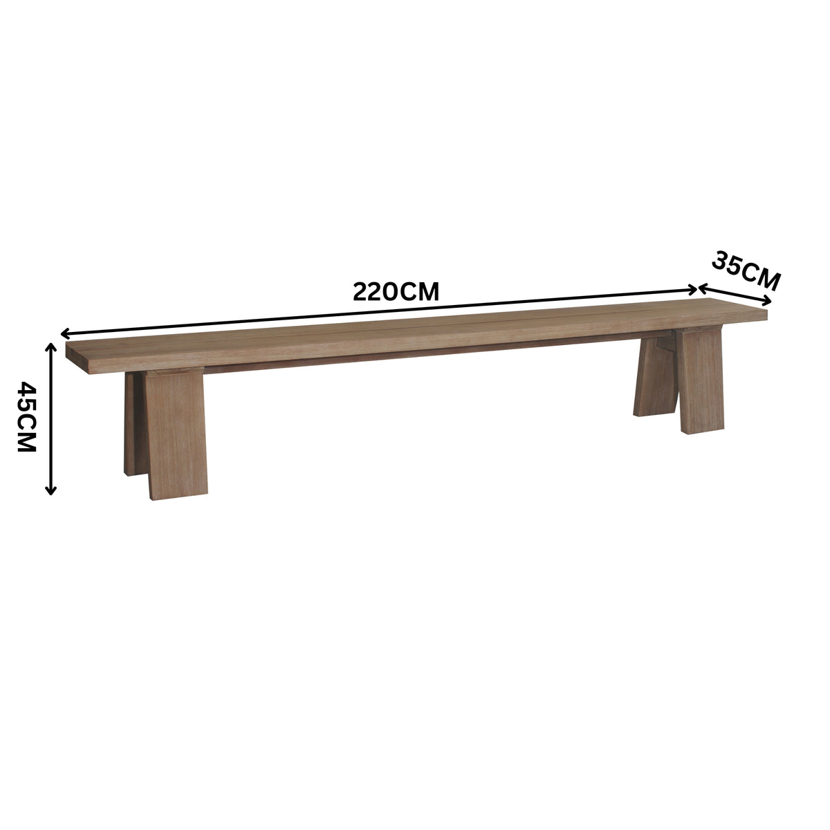 Aldan 220cm Outdoor Timber Dining Bench Seat