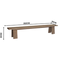 Aldan 260cm Outdoor Timber Dining Bench Seat