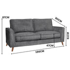 Alexa 2 Seater Fabric Sofa Anthracite Dark Grey