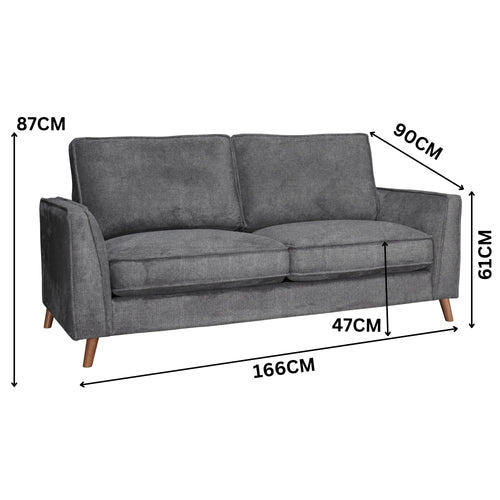 Alexa 2 Seater Fabric Sofa Anthracite Dark Grey