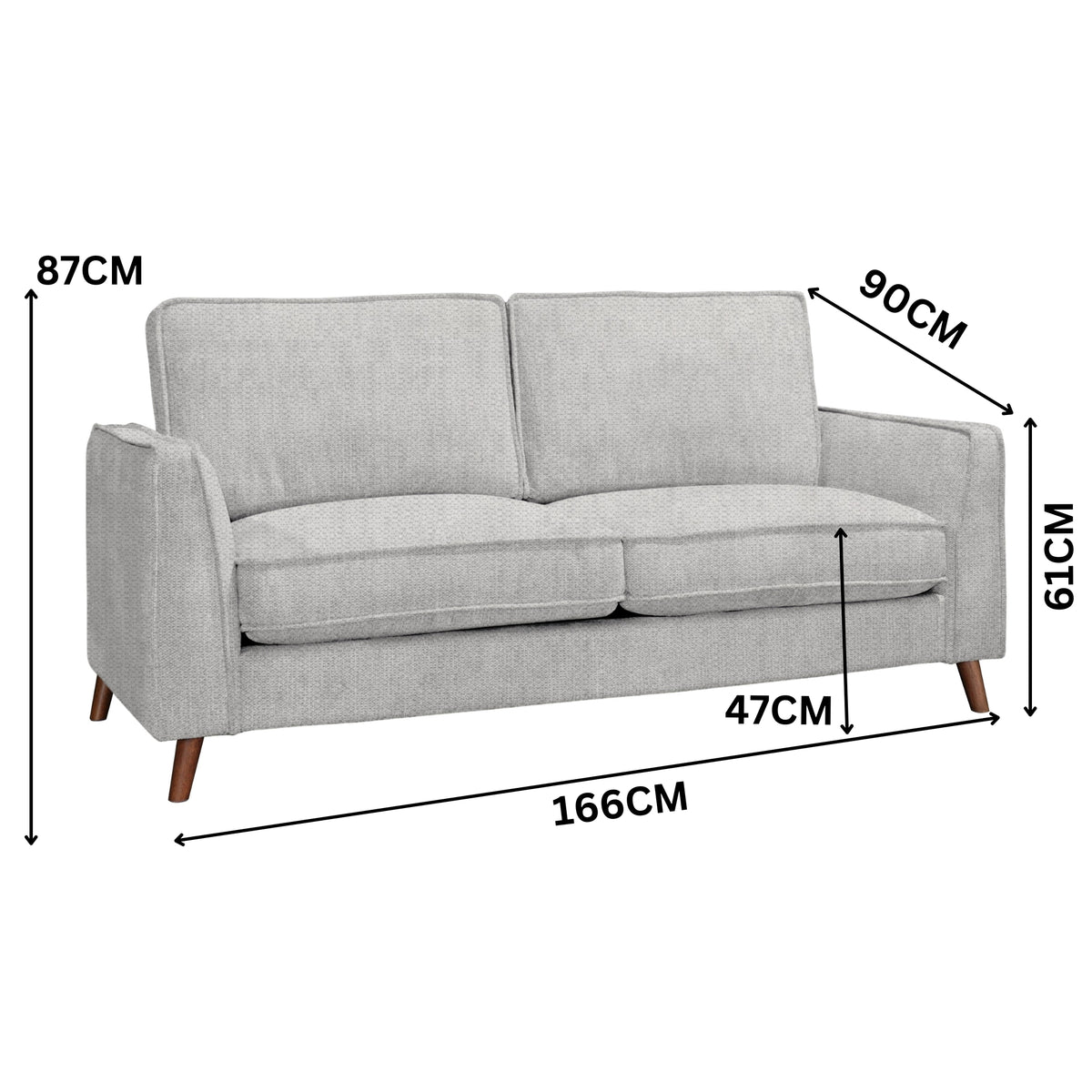 Alexa 2 Seater Fabric Sofa Glacier Light Grey