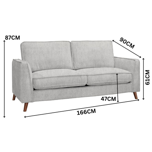 Alexa 2 Seater Fabric Sofa Glacier Light Grey