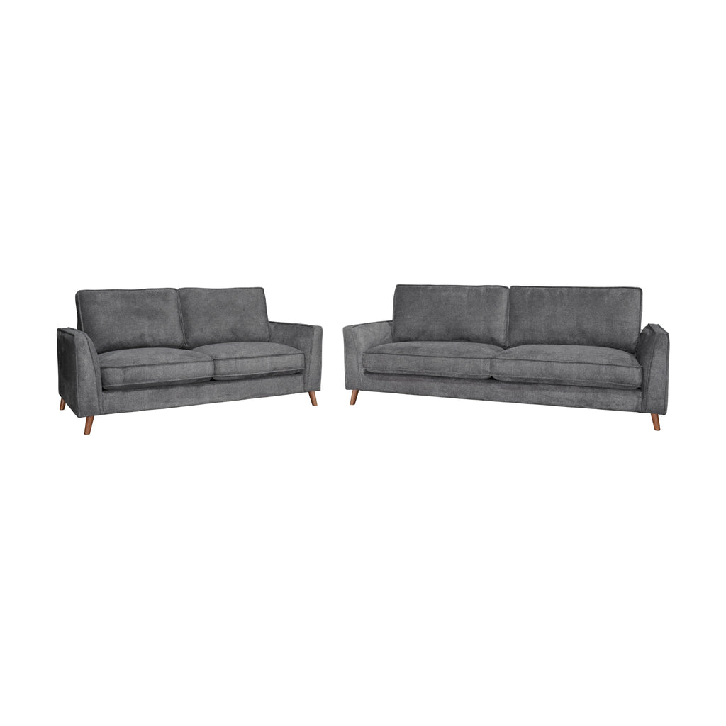 Alexa 3 + 2 Seater Set Fabric Sofa Anthracite Dark Grey