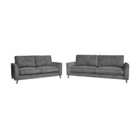 Alexa 3 + 2 Seater Set Fabric Sofa Anthracite Dark Grey