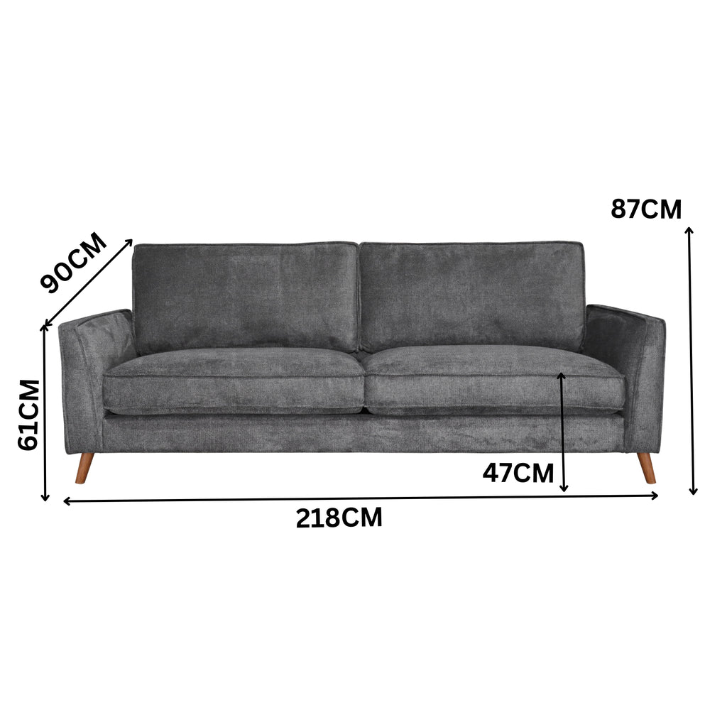 Alexa 3 + 2 Seater Set Fabric Sofa Anthracite Dark Grey