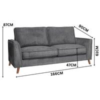 Alexa 3 + 2 Seater Set Fabric Sofa Anthracite Dark Grey