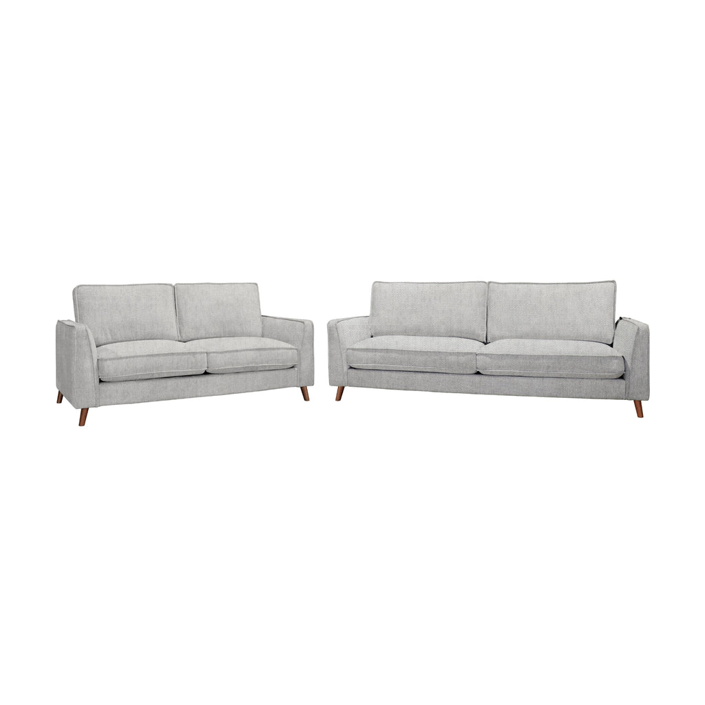 Alexa 3 + 2 Seater Set Fabric Sofa Glacier Light Grey