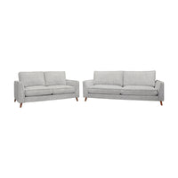 Alexa 3 + 2 Seater Set Fabric Sofa Glacier Light Grey
