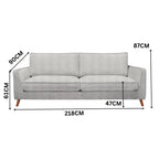 Alexa 3 + 2 Seater Set Fabric Sofa Glacier Light Grey