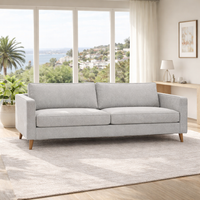 Alexa 3 Seater Fabric Sofa Glacier Light Grey