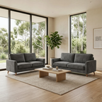 Alexa 3 + 2 Seater Set Fabric Sofa Anthracite Dark Grey