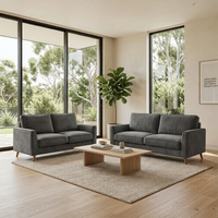 Alexa 3 + 2 Seater Set Fabric Sofa Anthracite Dark Grey