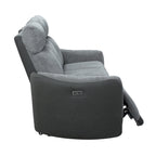 Alexios 3 Seater Fabric Electric Recliner Sofa Lounge Grey