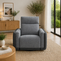 Alexios 1 Seater Fabric Electric Recliner Sofa Chair Lounge Grey