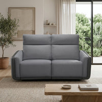 Alexios 2 Seater Fabric Electric Recliner Sofa Lounge Grey