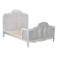 Alice 4pc Bed Frame Suite Bedside Tallboy Package White Queen 