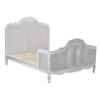 Alice 5pc Bed Frame Suite Bedside Dresser Package White Queen 