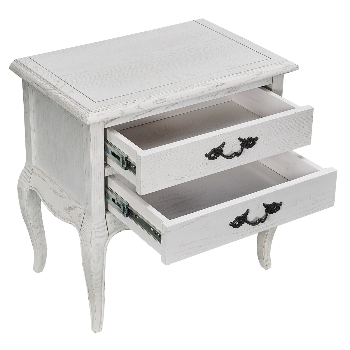 Alice Bedside Table 2 Drawers Storage Cabinet Side End Tables Distressed White