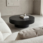 Alicia 100cm Wooden Round Coffee Table Black