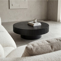 Alicia 100cm Wooden Round Coffee Table Black