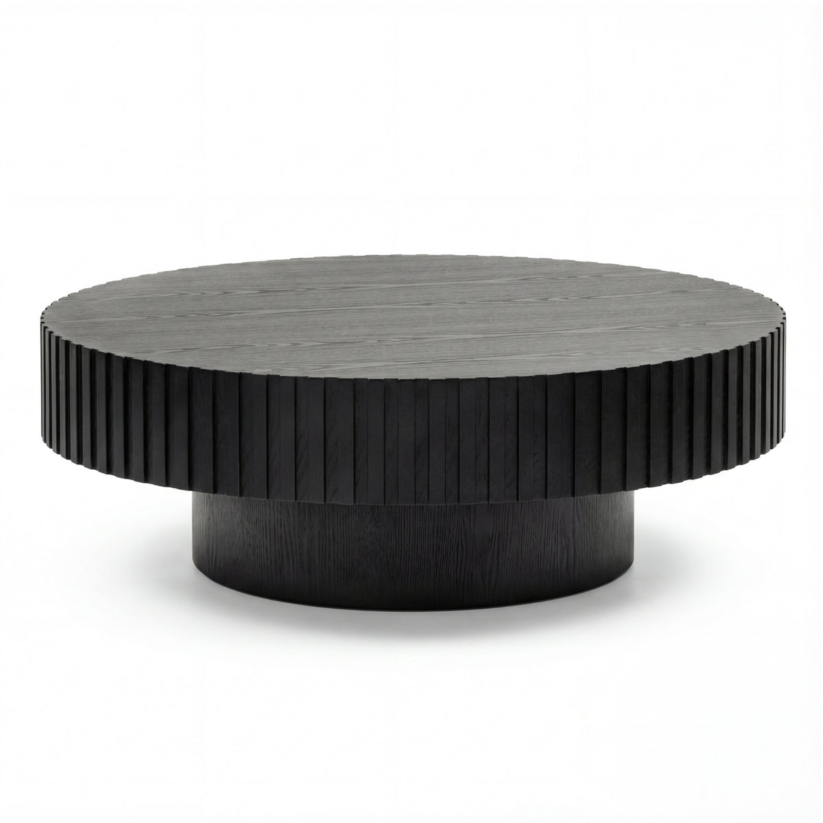Alicia 100cm Wooden Round Coffee Table Black