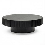 Alicia 100cm Wooden Round Coffee Table Black