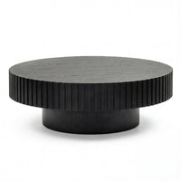 Alicia 100cm Wooden Round Coffee Table Black