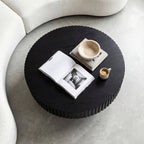 Alicia 100cm Wooden Round Coffee Table Black