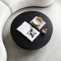 Alicia 100cm Wooden Round Coffee Table Black