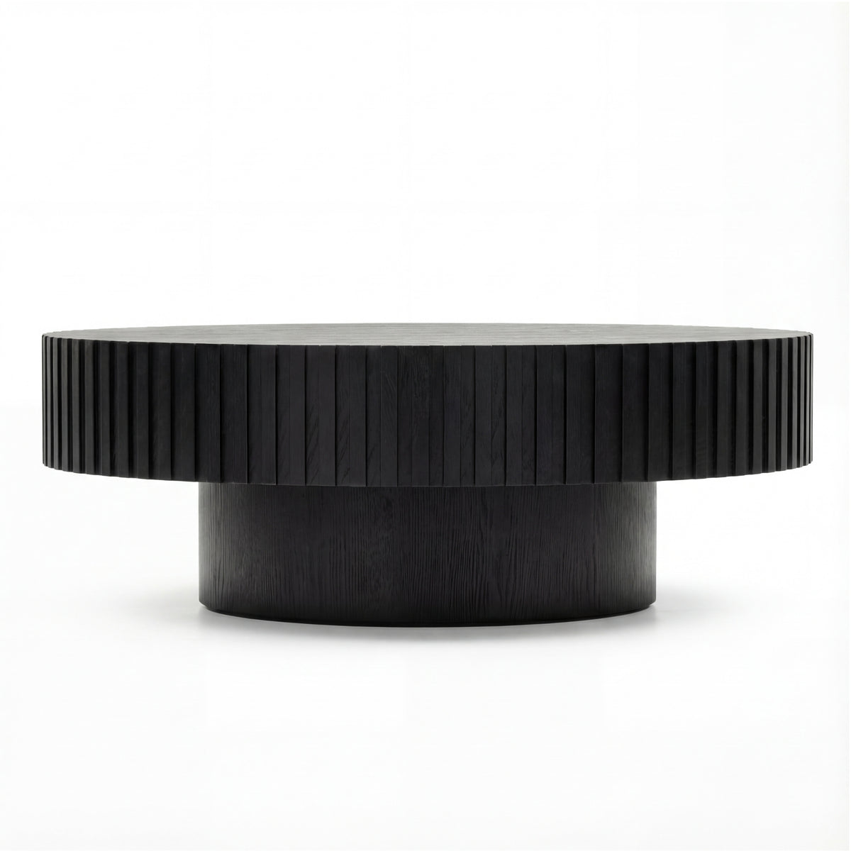Alicia 100cm Wooden Round Coffee Table Black