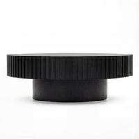 Alicia 100cm Wooden Round Coffee Table Black