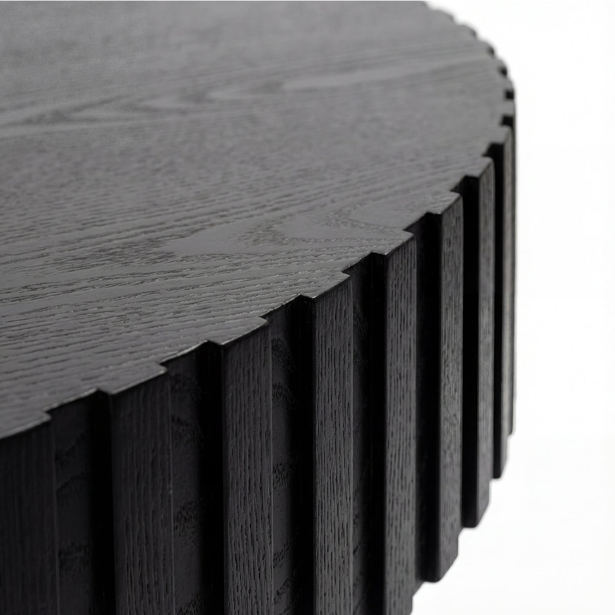 Alicia 100cm Wooden Round Coffee Table Black